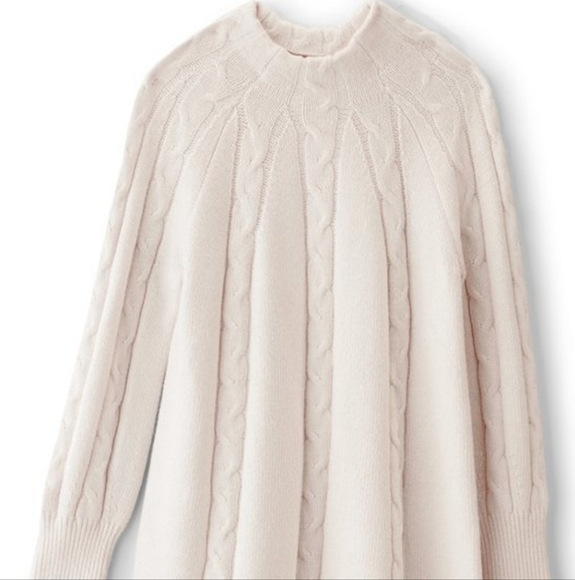 Soft Surroundings Nisette Mock Neck Women's Cream Cable Knit Sweater Coastal XLP - Picture 4 of 9